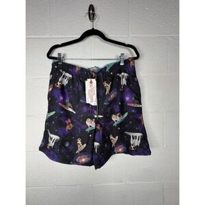 Broken Threads Surfing Dogs Galaxy Space Print Swim Trunks Board Shorts XL